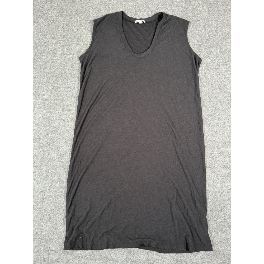 James Perse Tank Dress Womens 2 Medium Black Gray Sleeveless Cotton USA